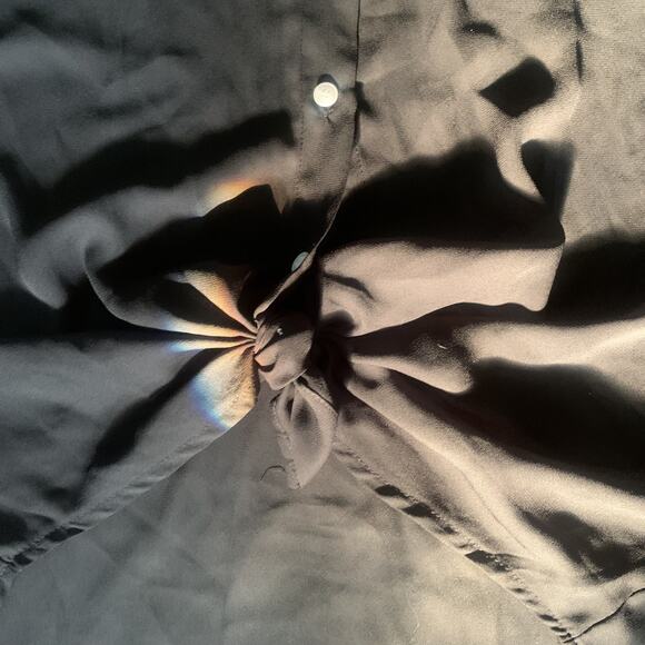 NWT OMSJ WOMEN'S BLACK LONG SLEEVE VERSATILE BUTTON FRONT BLOUSE SIZE 2XL - Picture 7 of 12